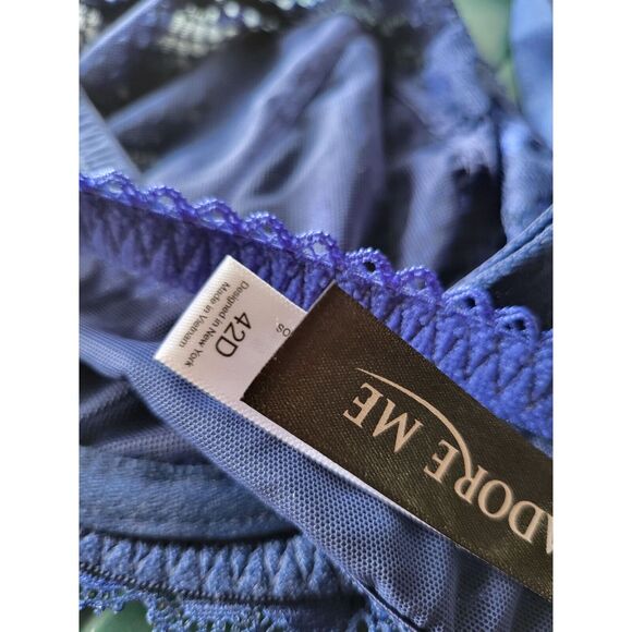 Adore Me Bra 42D Lace Underwired Sheer Blue Adjustable Straps - Picture 4 of 5